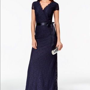 COPY - Navy Adrianna Papell Lace Gown - 10